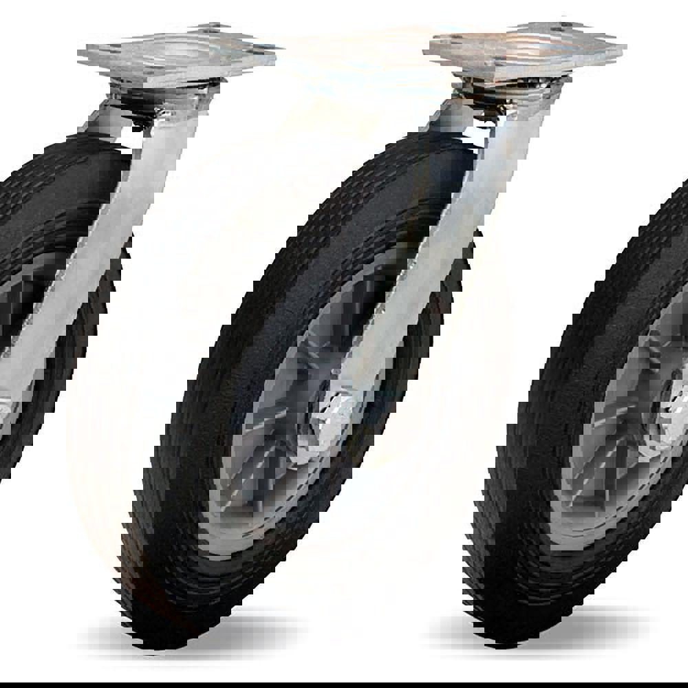 Swivel Top Plate Caster: Rubber, 10